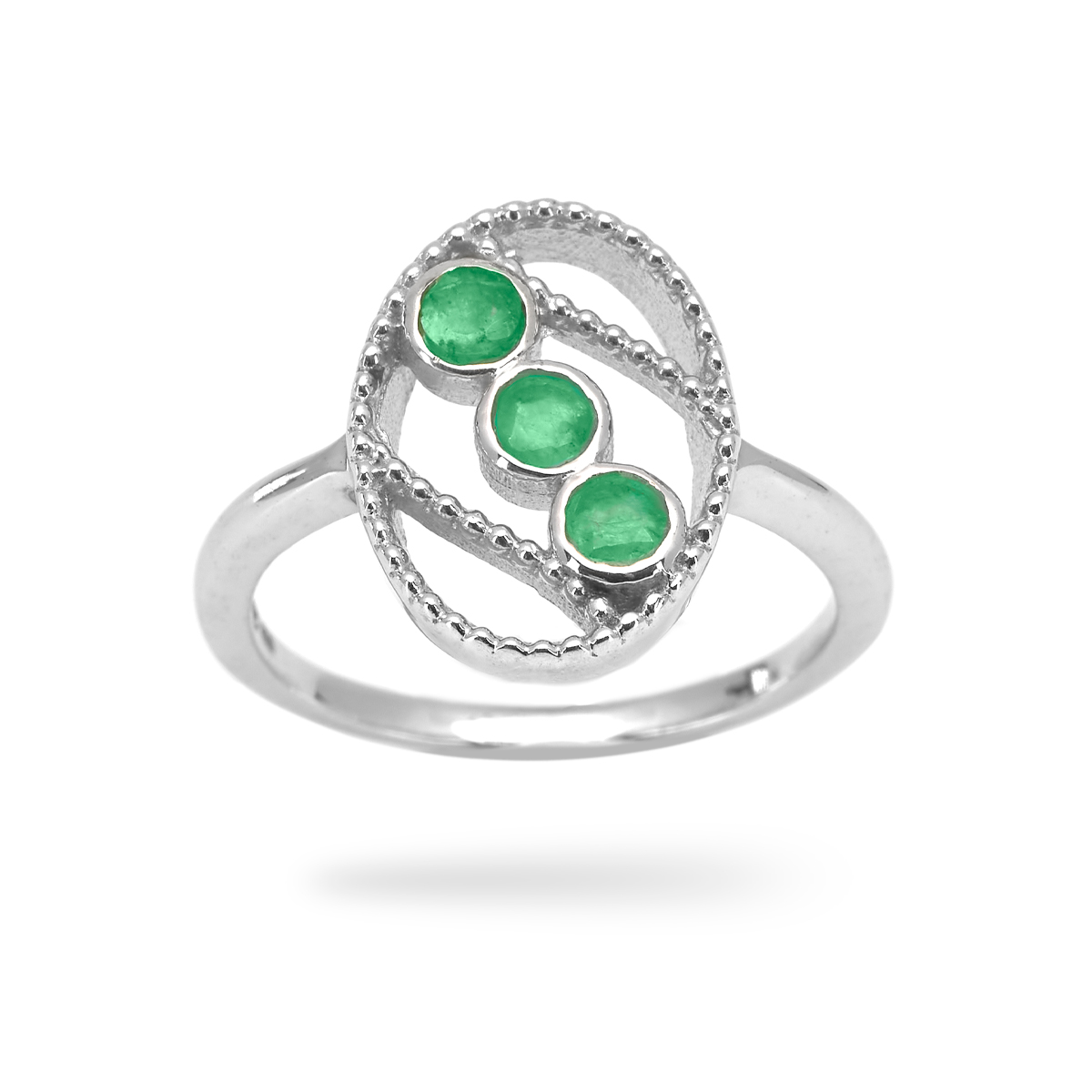 Bague emeraude argent Lucia